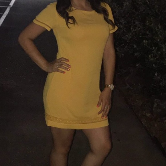 Lulus mustard yellow sheath dress - Picture 4 of 4